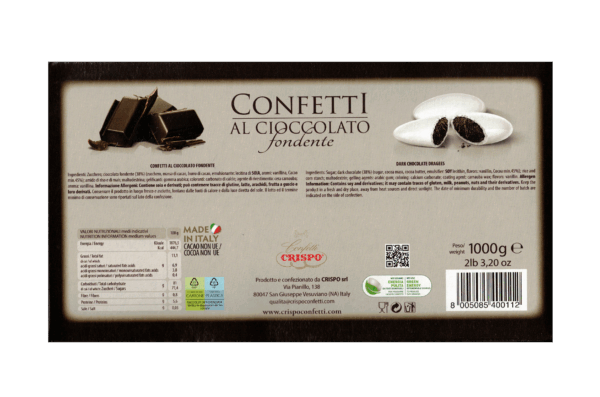 Crispo Confetti BIANCHI al Cioccolato Fondente 1kg - immagine 2