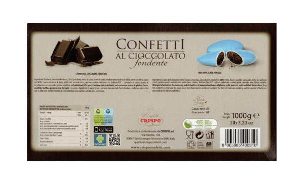 Crispo Confetti CELESTI al Cioccolato Fondente 1kg - immagine 2