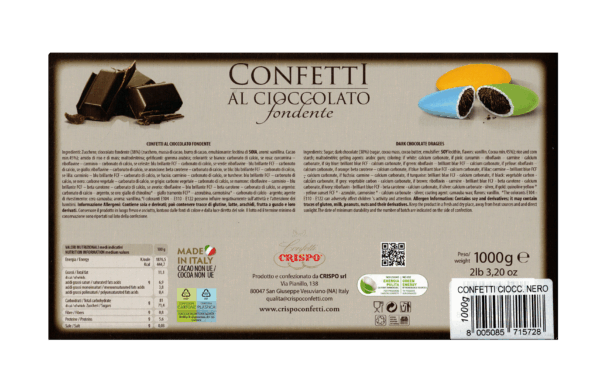 Crispo Confetti NERI al Cioccolato Fondente 1kg - immagine 2