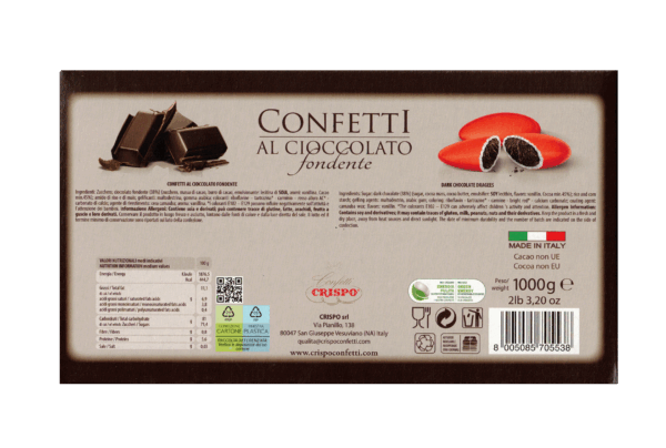 Crispo Confetti ROSSI al Cioccolato Fondente 1kg - immagine 2
