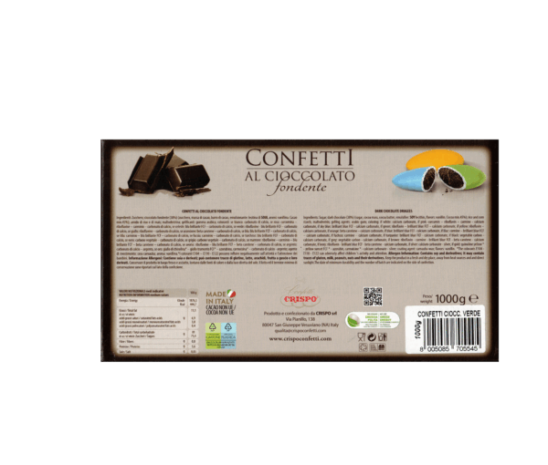 Crispo Confetti VERDI al Cioccolato Fondente 1kg - immagine 2