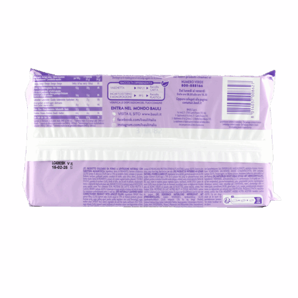 BauIi Buondì Originale Brioche a Lievitazione Naturale all'Albicocca 258g retro