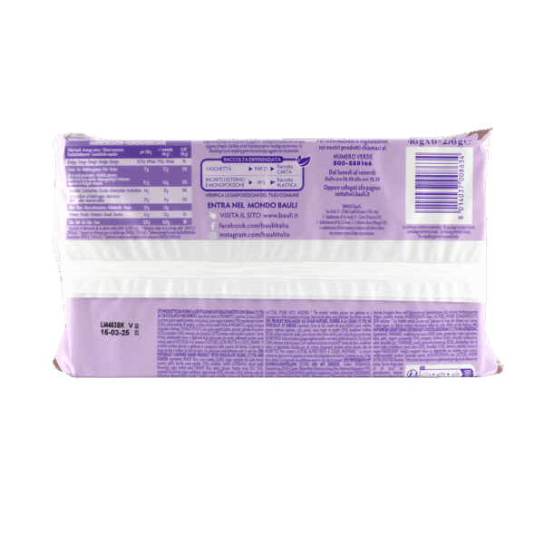 BauIi Buondì Originale Brioche a Lievitazione Naturale Ricoperto al Cioccolato 276g retro