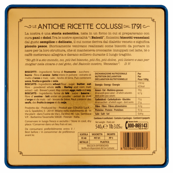 Colussi Latta con Biscotti Baicoli Specialità Veneziane 540g - immagine 4