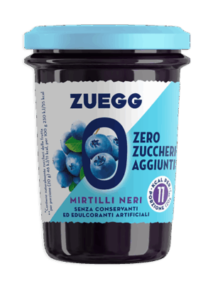 Zuegg Marmellata ai Mirtilli Neri Zero Zuccheri Aggiunti 220g