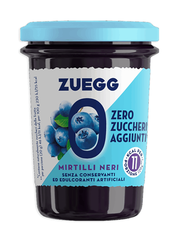 Zuegg Marmellata ai Mirtilli Neri Zero Zuccheri Aggiunti 220g
