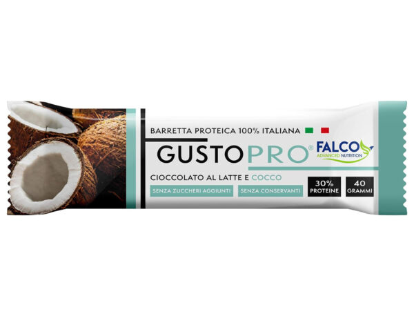 GustoPro Barretta Proteica al Cioccolato a Latte e Cocco, Box 24x40g - immagine 2