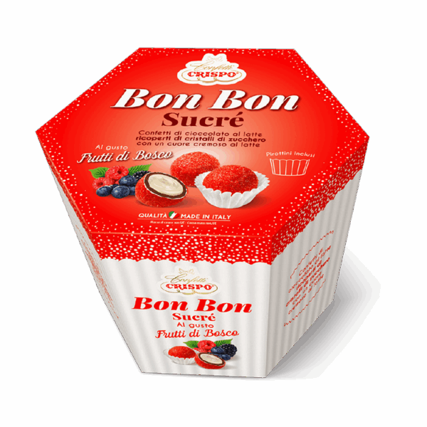 Crispo Bon Bon Sucrè Confetti al Cioccolato Gusto Frutti di Bosco 500g
