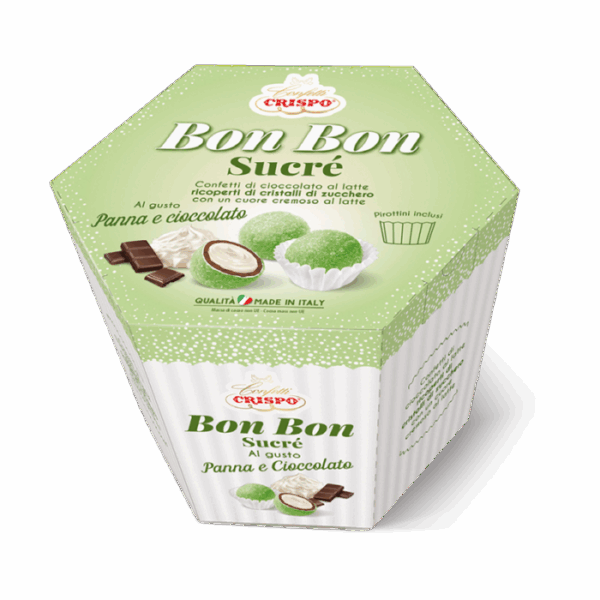 Crispo Bon Bon Sucrè Confetti al Cioccolato Gusto Panna e Cioccolato 500g