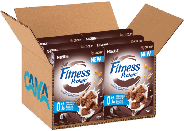 Nestle Fitness Protein Cereali al Cacao Integrali con Frumento, Avena e Quinoa 310g box
