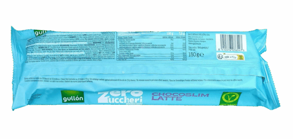 Gullon ChocoSlim Latte Biscotti Zero Zuccheri Aggiunti 150g retro