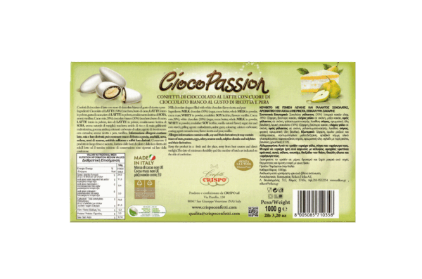Crispo CiocoPassion Confetti Gusto Ricotta e Pera con Cioccolato al Latte 1kg - immagine 2