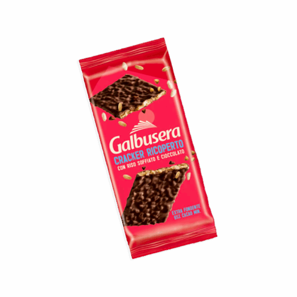 Galbusera Cracker ai Cereali Ricoperto con Riso Soffiato e Cioccolato Fondente Extra 150g