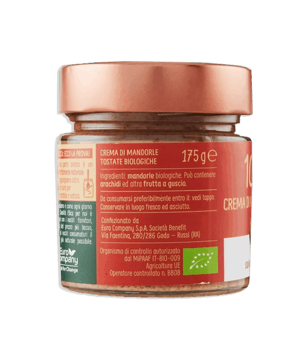 Crema di Mandorle Tostate 100% Biologica 175g