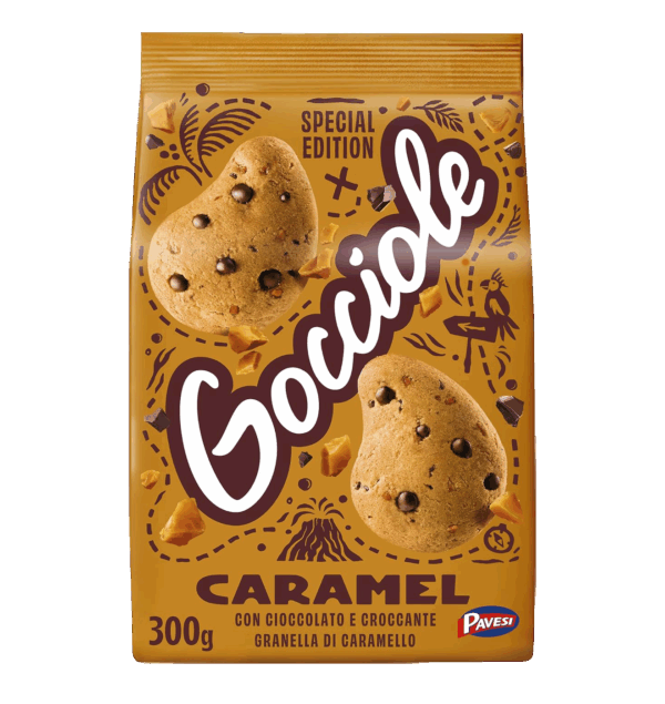Gocciole Caramel Biscotti con Cioccolato e Granella di Caramello 300g - immagine 2
