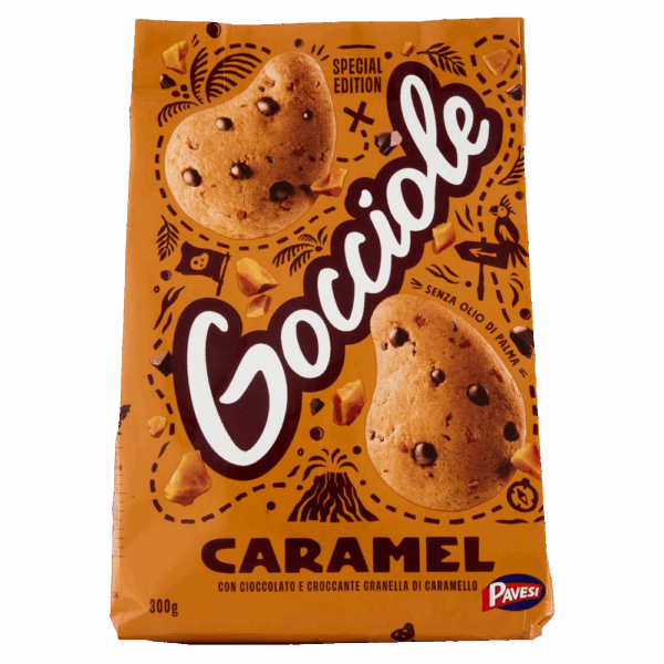 Gocciole Caramel Biscotti con Cioccolato e Granella di Caramello 300g - immagine 3