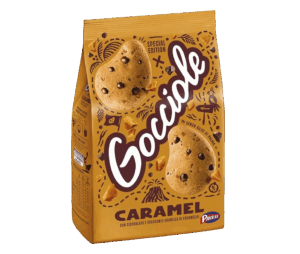 Gocciole Caramel Biscotti con Cioccolato e Granella di Caramello 300g