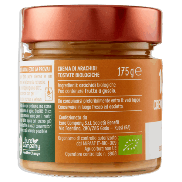 Crema di Arachidi Tostate 100% Biologica 175g