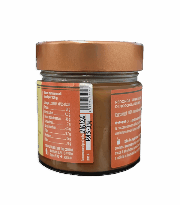 Pasta Pura di Nocciola Tostata 175g