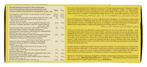 Gullon Digestive Avena Musli Biscotti con Avena, Uvetta, Albicocca e Soia