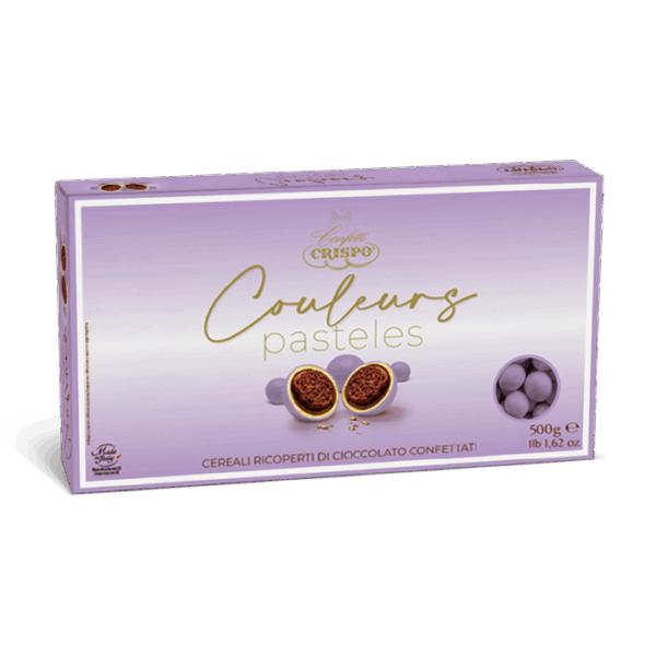 Crispo Confetti Couleurs Pasteles Lilla Cereali Ricoperti di Cioccolato 500g