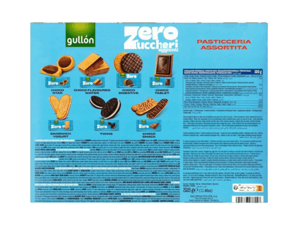 Gullon Pasticceria Assortita Biscotti Zero Zuccheri 325g ingredienti