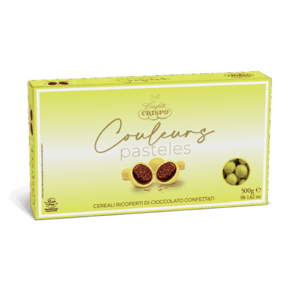 Crispo Confetti Couleurs Pasteles Giallo Cereali Ricoperti di Cioccolato 500g