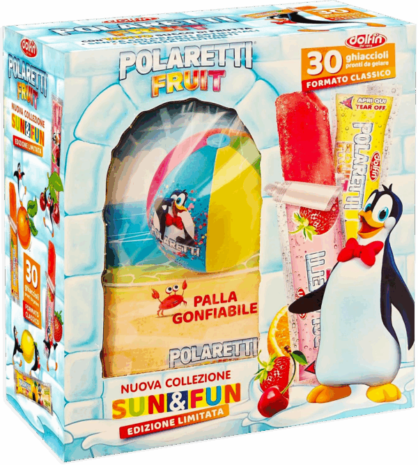 Polaretti Fruit SUNeFUN Combo Pack 30 Ghiaccioli+Palla Gonfiabile 1260ml
