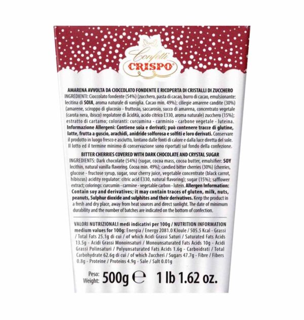 Crispo Cerise Sucrè Dragèes al Cioccolato con Ciliegia e Amarena 500g - immagine 3
