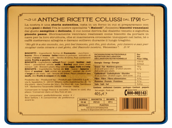 Colussi Latta con Biscotti Baicoli Specialità Veneziane 405g - immagine 4