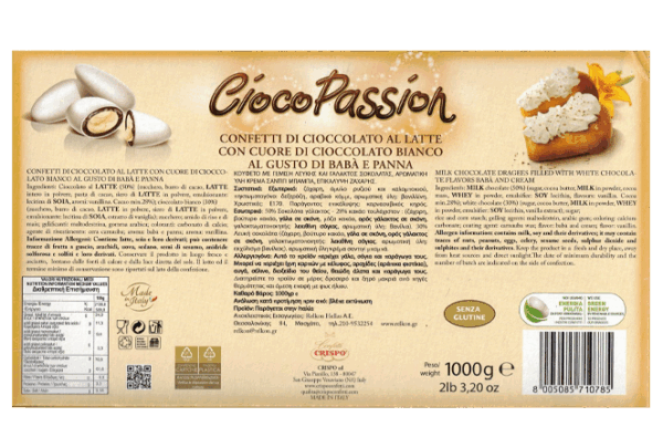 Crispo CiocoPassion Confetti Gusto Babà e Panna con Cioccolato al Latte 1kg - immagine 2