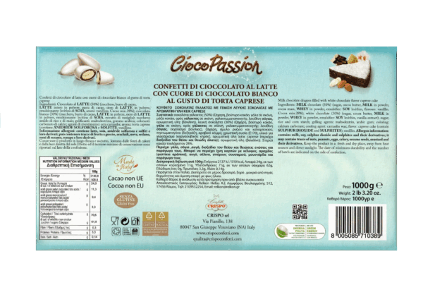 Crispo CiocoPassion Confetti Torta Caprese con Cioccolato al Latte 1kg - immagine 2