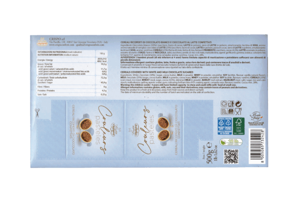 Crispo Confetti Couleurs Pasteles Carta da Zucchero Cereali Ricoperti di Cioccolato 500g - immagine 2