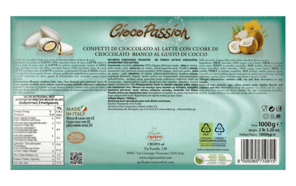 Crispo CiocoPassion Confetti Gusto Cocco con Cioccolato al Latte 1kg - immagine 2