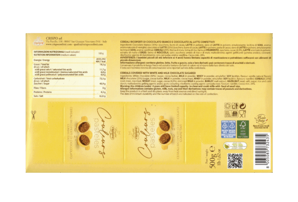 Crispo Confetti Couleurs Pasteles Giallo Cereali Ricoperti di Cioccolato 500g - immagine 2
