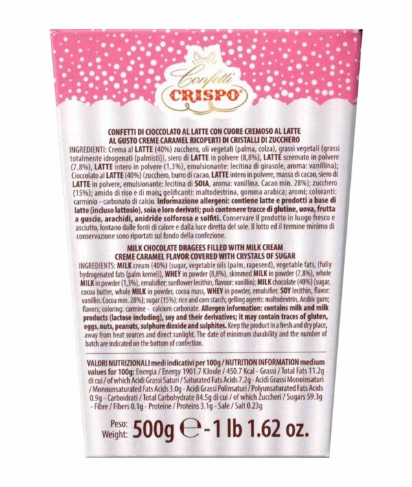 Crispo Bon Bon Sucrè Confetti al Cioccolato Gusto Creme Caramel 500g - immagine 3
