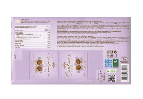 Crispo Confetti Couleurs Pasteles Lilla Cereali Ricoperti di Cioccolato 500g - immagine 2