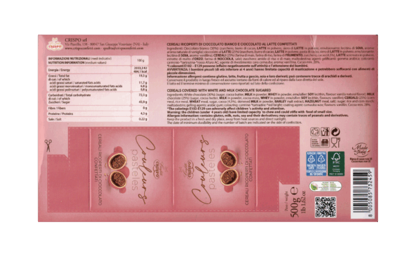 Crispo Confetti Couleurs Pasteles Malva Cereali Ricoperti di Cioccolato 500g - immagine 2