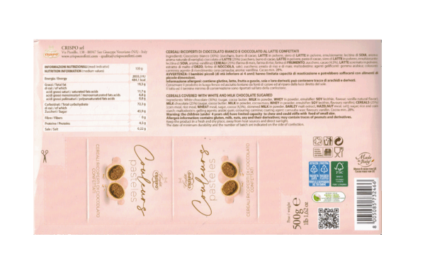Crispo Confetti Couleurs Pasteles Nude Cereali Ricoperti di Cioccolato 500g - immagine 2