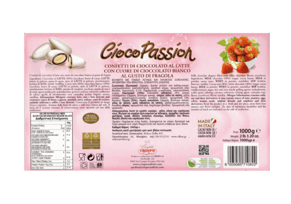 Crispo CiocoPassion Confetti Gusto Fragola con Cioccolato al Latte 1kg - immagine 2