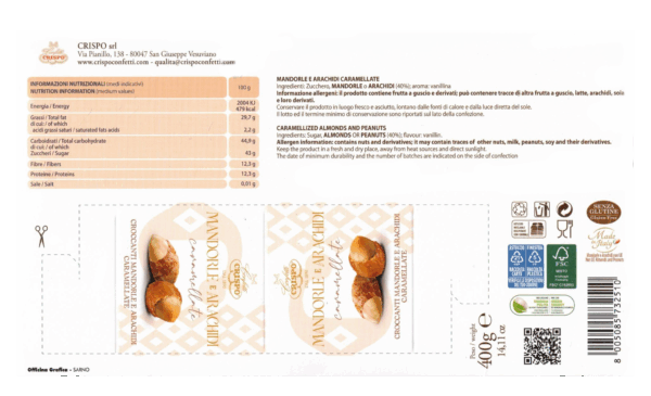 Crispo Mandorle e Arachidi Caramellate 400g - immagine 2