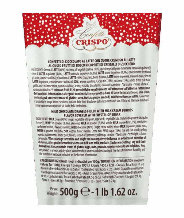Crispo Bon Bon Sucrè Confetti al Cioccolato Gusto Frutti di Bosco 500g - immagine 2