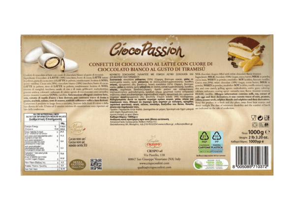 Crispo CiocoPassion Confetti Tiramisù con Cioccolato al Latte 1kg - immagine 2