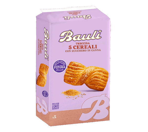 Bauli Treccina ai 5 Cereali Merendina con Zucchero di Canna 210g