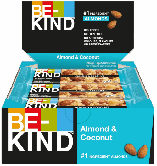 Be Kind Barrette alle Mandorle con Cocco e Miele Box 12x40g