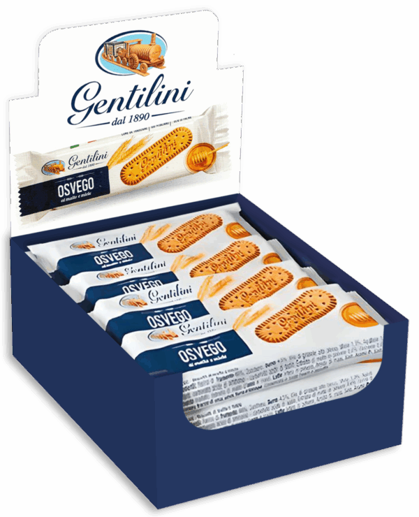 Gentilini Osvego Biscotti Secchi al Malto e Miele ShowBox 12x27g