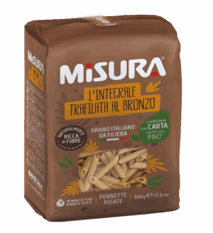 Misura Pennette Rigate Integrali Ricchi di Fibre 500g