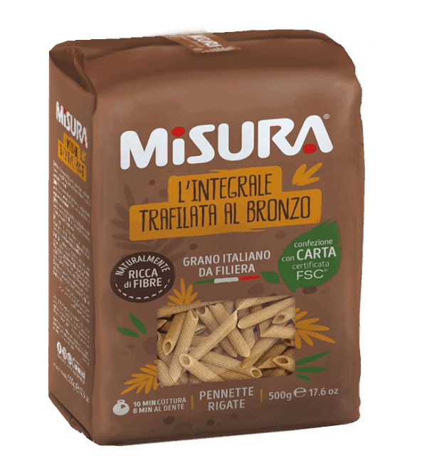Misura Pennette Rigate Integrali Ricchi di Fibre 500g