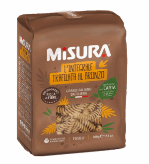 Misura Fusilli Rigate Integrali Ricchi di Fibre 500g