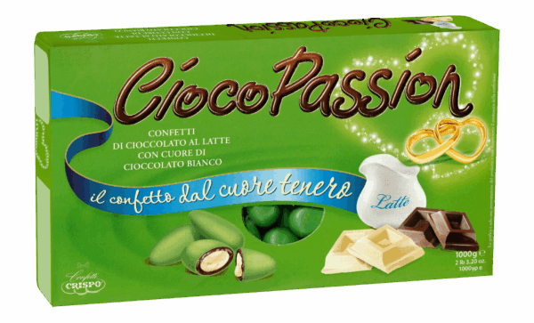 Crispo CiocoPassion Confetti Verdi con Cioccolato al Latte e Bianco 1kg